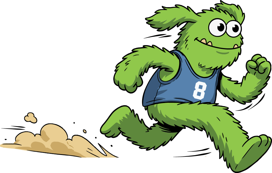 Athios mascot sprinting